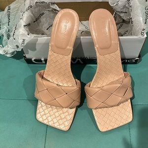 Slip on nude heels size 9